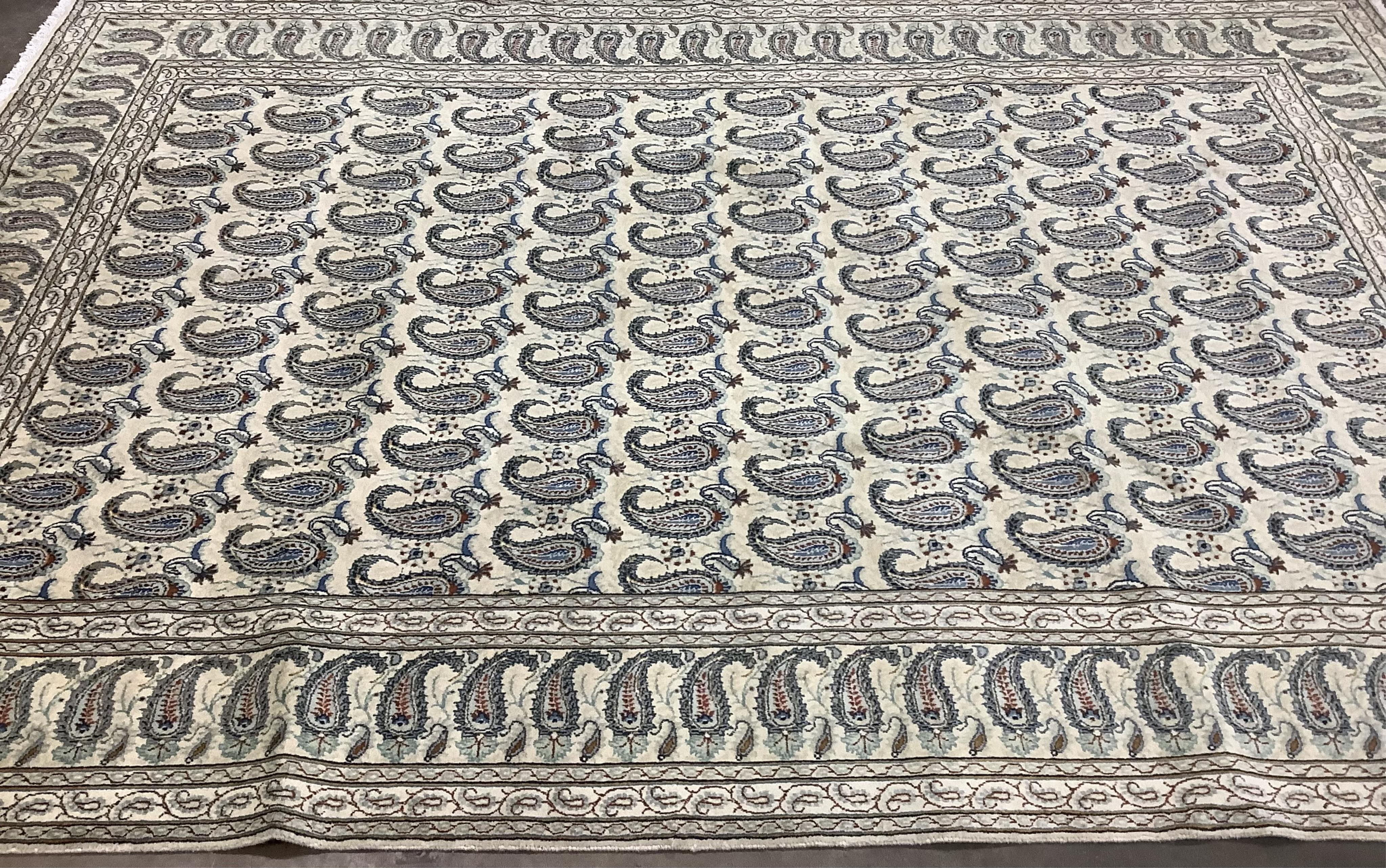 A Kashan boteh carpet, 350 x 240cm. Condition - good